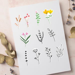 Floral Vinyl Stickers: Elegant Spring Flower Decals - 11 Pack