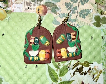 Whimsical Bookshelf Earrings