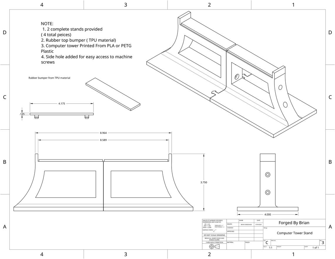 Office Riser Foot Computer Tower Stand: Heavy Duty Riser Feet - Custom Colors - Etsy