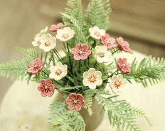 Violeta Africana, Flor de Cerámica, Vendedora en el Reino Unido, Única, Hecha a Mano, Exterior, Evento, Boda, Memorial, Tumba, Funeral, Decoración, Regalo, Británica, Flor