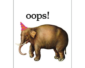Occasion Card - Birthday - Belated Elephant