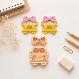 School Bus Cutter: Embossed Polymer Clay, School Theme Tool