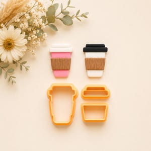 Coffee Cup Polymer Clay Cutters: Snack & Sweets