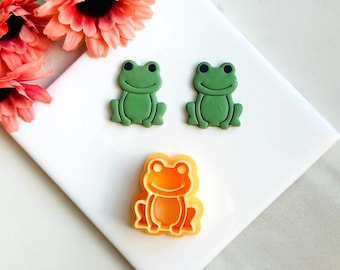 Frog Clay Cutter: Embossed Polymer Clay Cutters