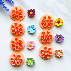 Petal 7 a Set clay cutter | Flower clay cutter cutters Polymer clay cutters Spring clay cutters Embossed clay cutters flower cutter