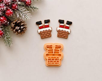 Santa in Chimney Clay Cutter | Christmas Polymer Clay Cutters
