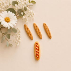 Baguettebröd Polymer Clay Cutter: Präglad matdesign