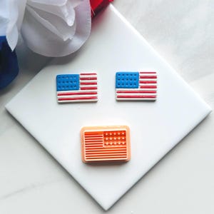 USA Flag Clay Cutter: Embossed Polymer Clay, 4th of July