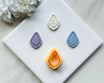 Petal Clay Cutter: Embossed Line Design, Polymer Clay Tool (2.5 inches)