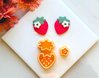 Strawberry Polymer Clay Cutter | Kawaii Clay Cutters Valentine Craft