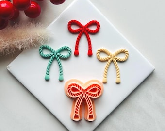 Christmas Bow Clay Cutter: Embossed Polymer Clay Cutters