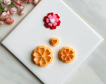 Wykrawacz do gliny „Kwiat Miłości”: Wytłaczana glina polimerowa i wykrawacze do żywności