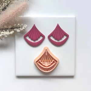 Fan Shape Polymer Clay Cutter: Art Deco Earrings Tool (1.6 Inch)