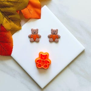 Pumpkin Bear Clay Cutter | Fall clay cutter cutters Polymer clay cutters Halloween clay cutter leaf clay cutter Embossed clay cutteW