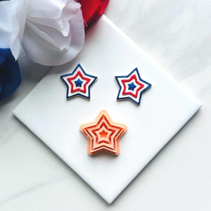USA Star Clay Cutter: Embossed Polymer Clay, 4th of July