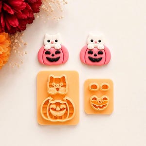 Pumpkin Cat Clay Cutter: Halloween Polymer Clay Cutters (31 mm)