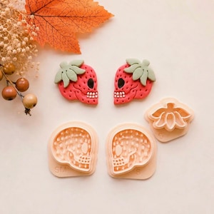 Skull Strawberry ClayCutter: Halloween Embossed Fall Design