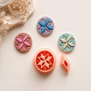 Quilted Clay Cutter Set: 1 Inch Polymer Clay Cutters