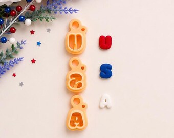 USA Clay Cutter Set: 4th of July Polymer Clay Cutters