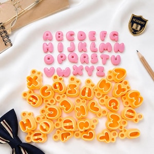 Bubble Alphabet Ausstechformen: Polymer Clay Präge Set