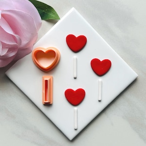 Heart Lollipop Clay Cutter: Polymer Clay, Valentine&#39;s Day Craft