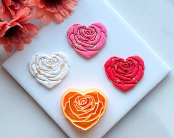 Rose Heart Clay Cutter | Valentine's Day Polymer Clay Tool