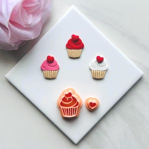 Cupcake Heart Cherry Clay Cutter: Polymer Clay, Valentine&#39;s Day