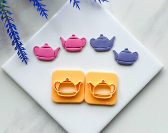 Découpoir théière en argile : cœur, pâte polymère, thème café