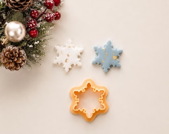 Embossed Snowflake Clay Cutter: Winter Polymer Clay Cutters