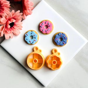Frosted Donut Clay Cutter: Embossed Polymer Clay Cutters