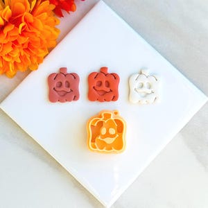 Cute Square Halloween Pumpkin | Halloween clay cutter cutters Polymer clay cutters Falloween clay cutters Fall clay cutters pumpkin clay Di