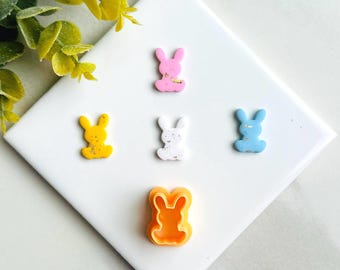 Easter Bunny Clay Cutter: Embossed Spring Rabbit Polymer Clay Cutters