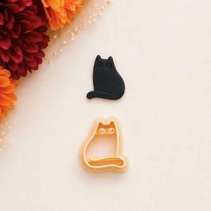 Juego de cortadores de arcilla con espejo de gato negro: cortadores de arcilla polimérica de otoño para Halloween