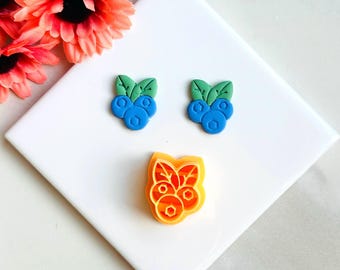 Blueberries Clay Cutter | Embossed Polymer Clay, Food Safe