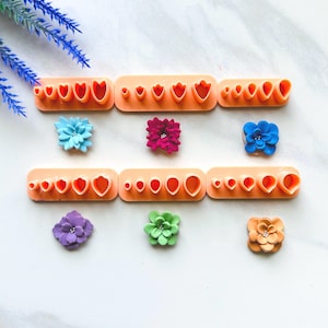 Petal 6 a Set clay cutter | Flower clay cutter cutters Polymer clay cutters Spring clay cutters Embossed clay cutters flower cutter