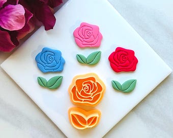 Valentine Rose Clay Cutter: Embossed Polymer Clay Cutters