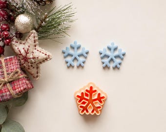 Embossed Snowflake Clay Cutter: Winter Christmas Polymer Clay