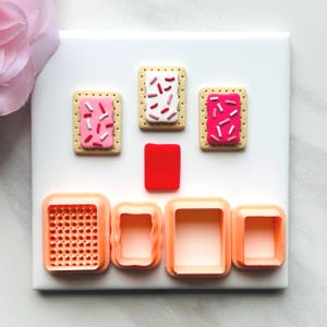 Poptart Clay Cutter: Embossed Polymer Clay, Food Snack Design