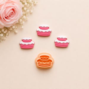 Cake Clay Cutter: Embossed Polymer Clay Cutters