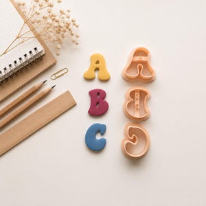 Formine per argilla ABC in stile retrò / Argilla polimerica, lettere in rilievo