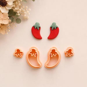 Chili Pepper Clay Cutter: Polymer Clay Embosser