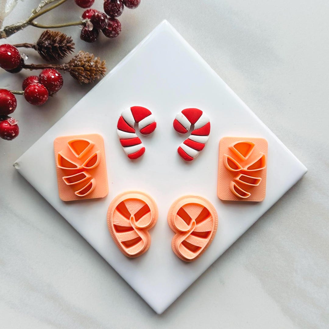 Candy Cane Cutter Candy Cane Clay Cutter No. 4, Christmas Polymer Clay Cutters - Etsy