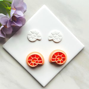 Ocean Snail (Mirrored) Clay Cutter | Ocean clay cutter Polymer clay cutters Summer clay cutter seashells clay cutter Embossed clay cutte W