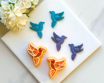 Hummingbird Clay Cutter: Embossed Bird Polymer Clay Tool