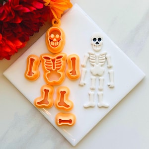 Skeleton Clay Cutter Set: 2-Inch Falloween Polymer Clay Cutters