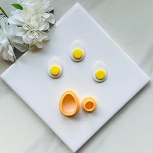 Boiled Egg Polymer Clay Cutter: Embossed Food Cutters