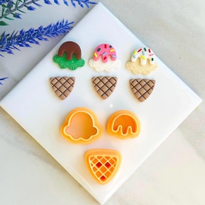 Kawaii Eistüte Ausstecher | Lebensmittel Ausstecher Ausstechformen Polymer Ton Ausstechformen Ausstecher Eis Ausstechform Sommer Ausstechform Süßigkeiten Di