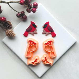 Cardinal Bird Clay Cutter: Polymer Clay, Christmas Winter Craft