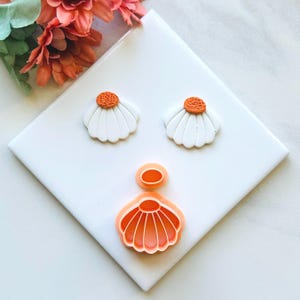 Half Daisy 2 clay cutter | Flower clay cutter cutters Polymer clay cutters Spring clay cutters Embossed clay cutters flower cutter F