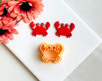 Crab Clay Cutter: Embossed Polymer Clay, Summer Theme